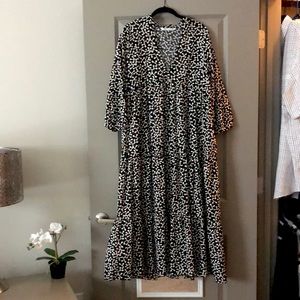 Zara Black V neck Dress